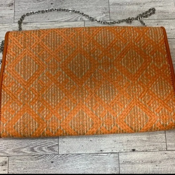 KELLY AND KATIE Tweed Clutch Handbag Chain Strap Snap Closure - Picture 7 of 11